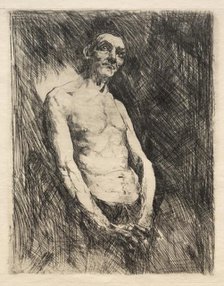 Half Nude Figure of a Man, 1800s. Creator: Robert Frederick Blum (American, 1857-1903).