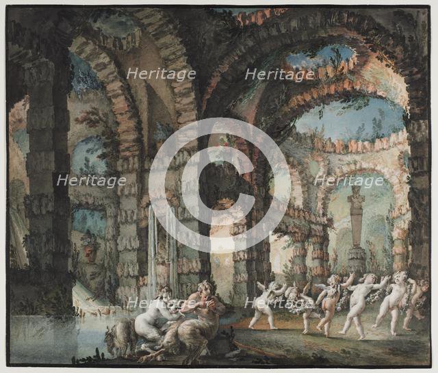 Family of Satyrs with Dancing Cherubs, c. 1775-1776. Creator: Giovanni David (Italian, 1743-1790).