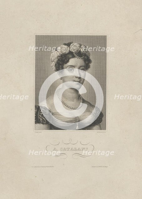 Portrait of the Italian singer Angelika Catalani (1780-1849), c. 1830-1840. Creator: Metzeroth, G.  .