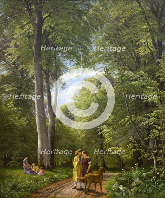A Beech Wood in May near Iselingen Manor, Zealand, 1857. Creator: Peter Christian Thamsen Skovgaard.