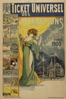 The universal admission ticket for attractions at the 1900 Universal Exhibition in Paris, 1900. Creator: Chapellier, Philippe (active End of 18th - Early 20th cen.).
