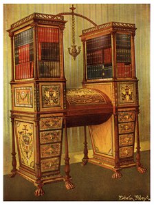 The Sister Inlaid Double Secretaire and Bookcase Cabinet, Sheraton, 1911-1912.Artist: Edwin Foley