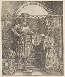 The Betrothal of Mary of Burgundy from the Triumphal Arch of Emperor Maximilian I, 1515. Creator: Albrecht Durer.