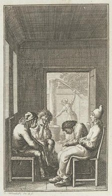 Illustration for Paul Erdmans Fest Wandsbecher 'Messenger from M. Claudius,' fourth part, 1783. Creator: Daniel Nikolaus Chodowiecki.