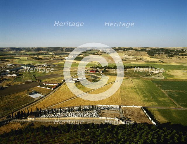 Panoramic view of the Castilian landscape, Province of Valladolid, Castile and Leon, Spain, (2003). Creator: LTL.