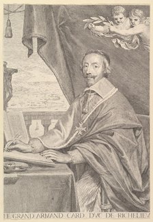 Portrait of Cardinal Richelieu, 1651. Creator: Claude Mellan.