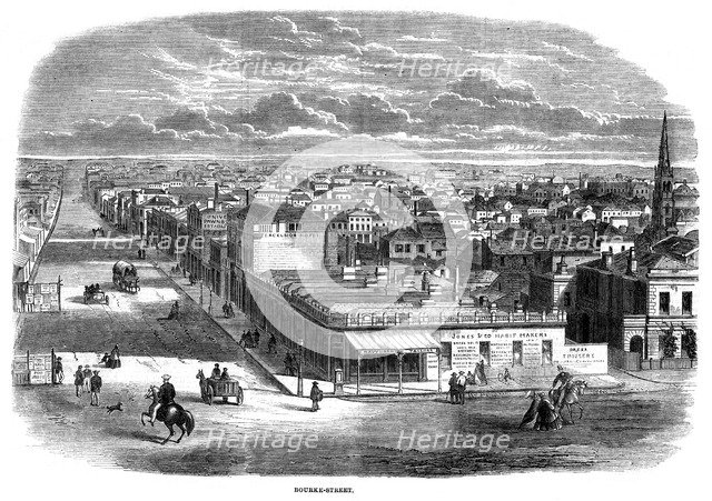 'Bourke Street, Melbourne, Australia', 1863. Artist: Unknown