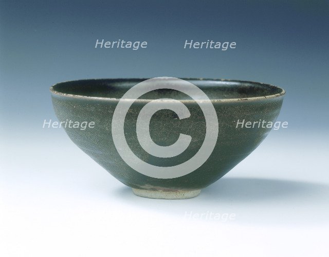 Jizhou stoneware bowl with skeleton leaf design, Southern Song dynasty, China, 12th century. Artist: Unknown