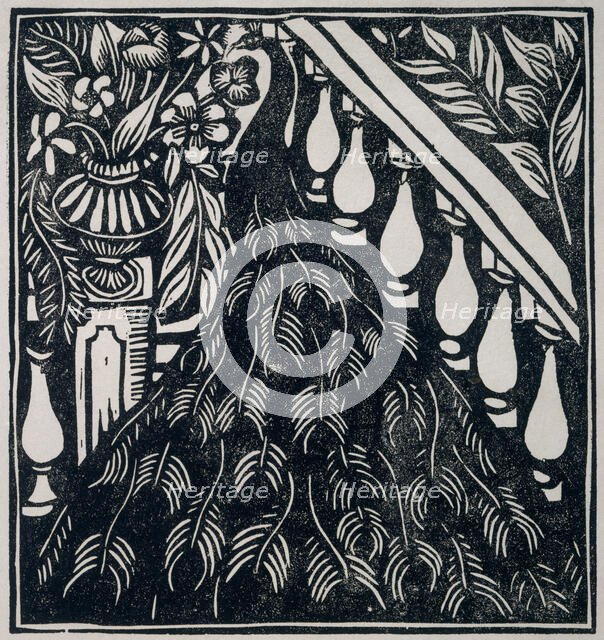 Peacock. Illustration to Le Bestiaire by G. Apollinaire, 1910-1911. Creator: Dufy, Raoul (1877-1953).