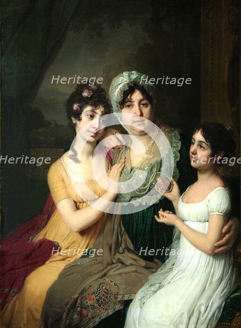 Portrait of Countess Anna Bezborodko with her daughters Lyubov and Cleopatra, 1803. Artist: Borovikovsky, Vladimir Lukich (1757-1825)