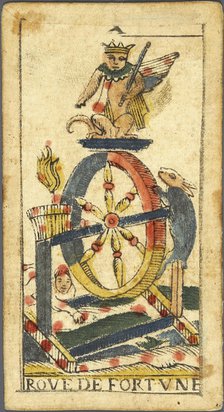La Roue de Fortune (Wheel of Fortune), Tarot card, Early 18th cen..