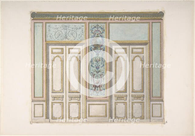 Design for a Pair of Doors Joined by an Ornamental Panel, second half 19th century. Creators: Jules-Edmond-Charles Lachaise, Eugène-Pierre Gourdet.