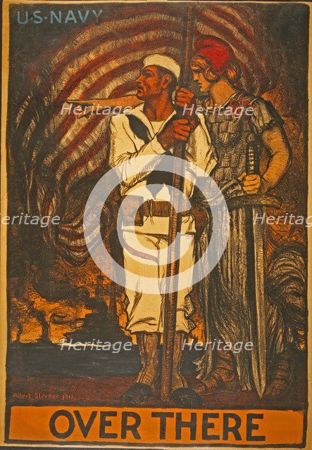 U.S. Navy Recruitment Poster Over There, 1917.