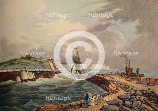 'Cutter Entering Dover Harbour', 1819. Artist: Robert Havell.