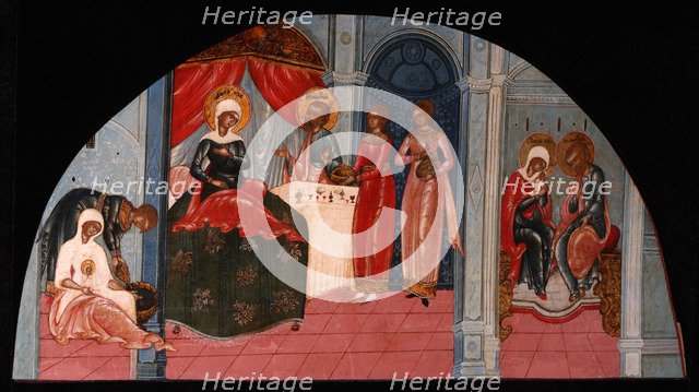 The Nativity of the Virgin, Mid of the 19th cen.. Artist: Russian icon  