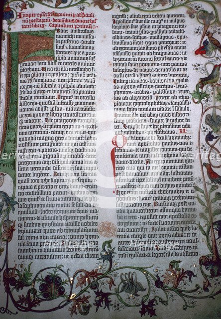 A page from the Gutenberg Bible, 15th century. Artist: Johannes Gutenberg