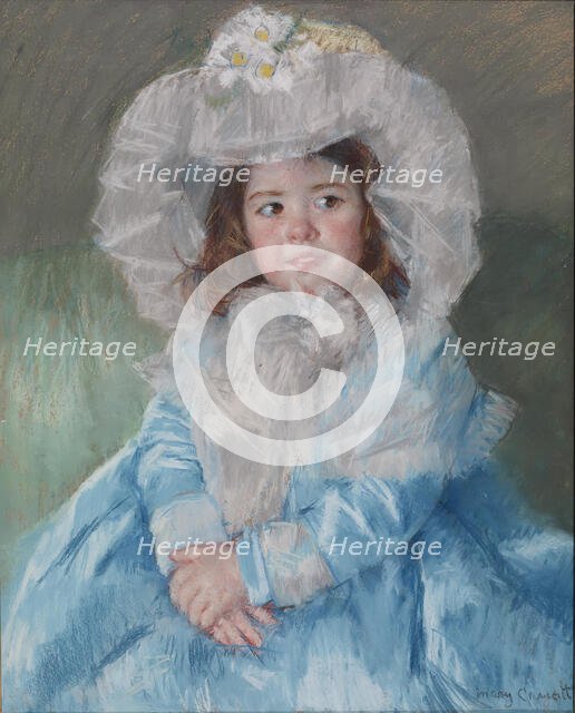 Margot (Lefebvre) in Blue, 1902. Creator: Mary Cassatt.