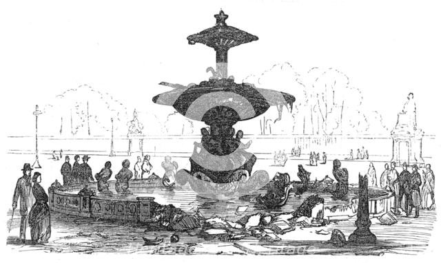 Ruins of Paris: fountain in the Place de la Concorde, 1871. Creator: Unknown.