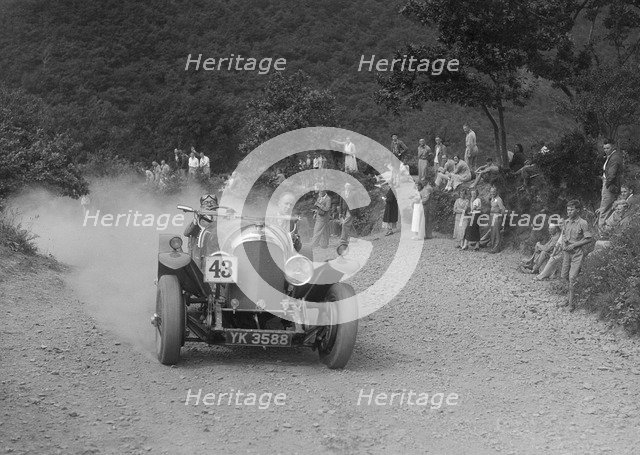 Bentley competing in the Barnstaple Trial, c1935. Artist: Bill Brunell.