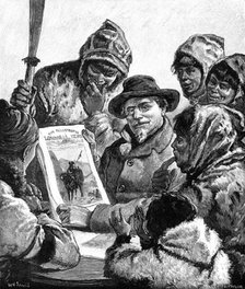 ...Lieutenant Schwatka Showing the esquimaux the "Illustrated London News", 1881. Creator: R&E Taylor.