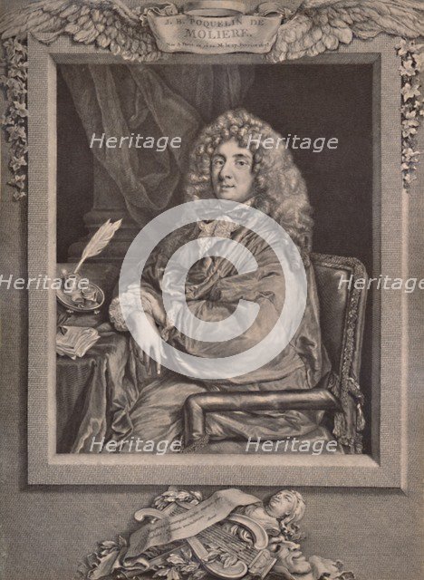 Moliere, French playwright and actor, 18th century (1894). Artist: Jacques Firmin Beauvarlet.