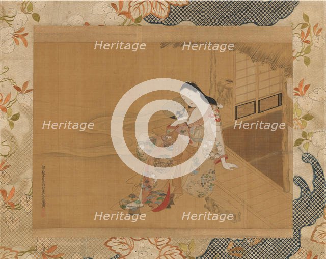 Courtesan Enjoying a Cool Summer Evening, 1741. Creator: Haritsu Ogawa.