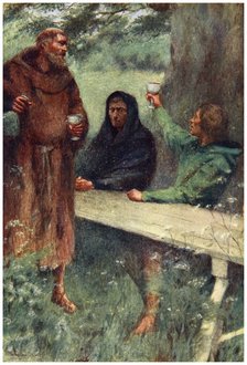 'Robin Hood and the Black Monk', 1910.  Artist: William Sewell