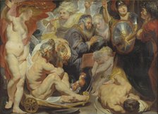 Allegory on Science. Minerva and Cronus protect Science against Envy and Ignorance, 1615-1619. Creator: Jacob Jordaens.