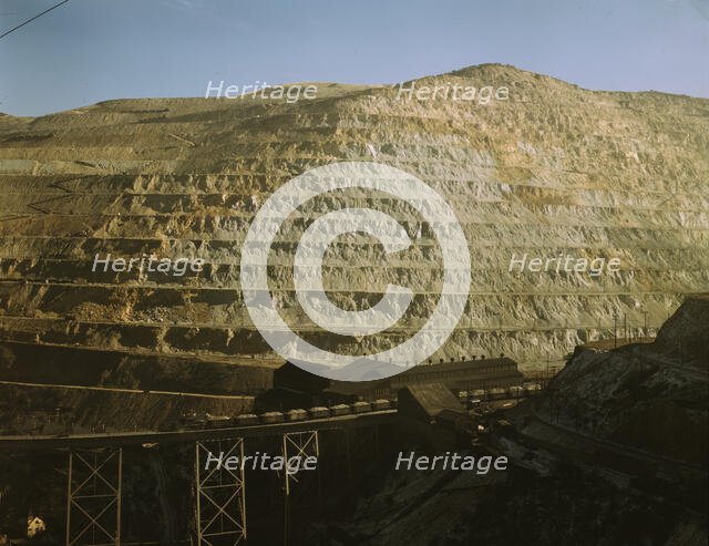 Open-pit workings of the Utah Copper Company, Bingham Canyon, Utah, 1942. Creator: Andreas Feininger.