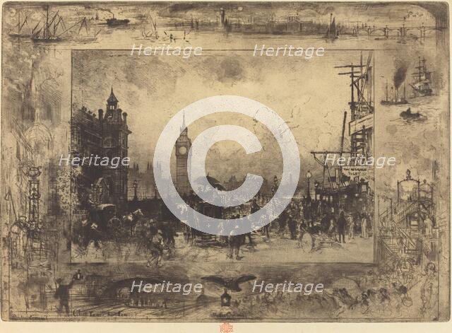 Westminster Bridge, 1884. Creator: Felix Hilaire Buhot.