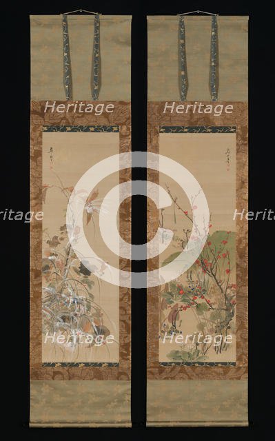 Flowers and Birds of the Four Seasons, mid-19th century. Creator: Ikeda Koson.