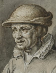 Portrait of an old woman in a leather cap, c17th century. Creator: Adriaen van de Venne.