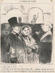 Tiens, papa, te v'la! ..., 19th century. Creator: Honore Daumier.