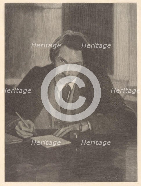 Portrait of Robert Louis Stevenson (1850-1894), 1909. Creator: Wolf, Henry (1852-1916).