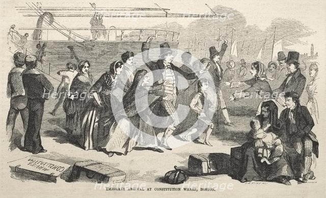 Emigrant Arrival at Constitution Wharf, Boston, 1857. Creator: Winslow Homer (American, 1836-1910).