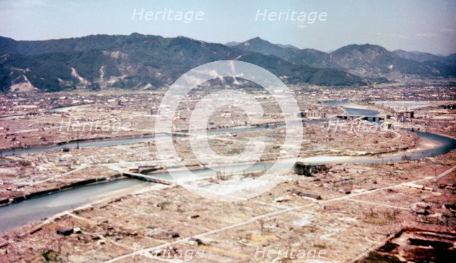 Hiroshima, Japan, after the dropping of the atom bomb in August 1945. Artist: Unknown