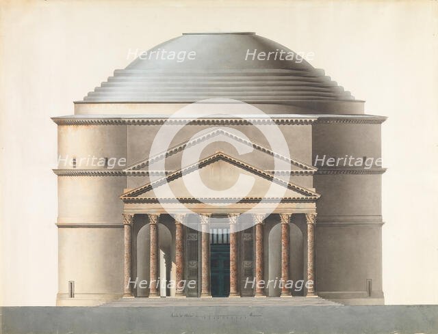 Architectural Project based on the Pantheon, ca. 1847. Creator: Ahlsned.