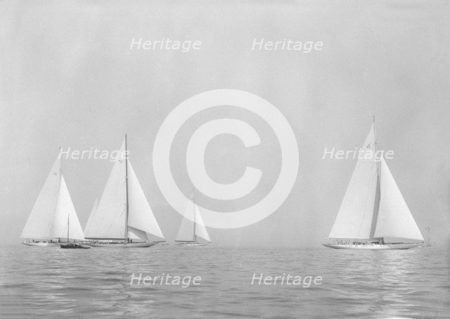 Sailing yachts 'Yankee', 'Astra' and 'Velsheda', 1935. Creator: Kirk & Sons of Cowes.