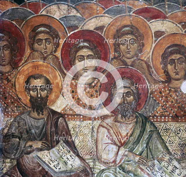 Detail of a fresco of Saints in Paradise, 13th century. Artist: Unknown