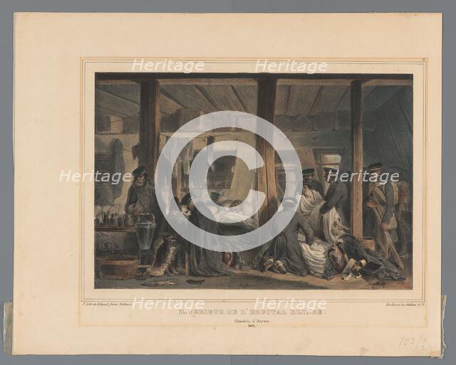 Inside of the shell-proof field hospital in the citadel of Antwerp, 1832, (1833). Creator: Auguste Raffet.