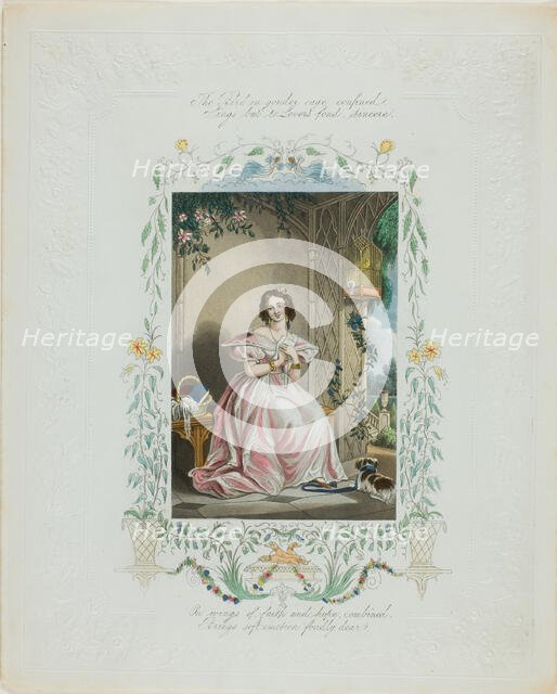 The Bird in Yonder Cage Confined (valentine), c. 1850. Creator: Unknown.