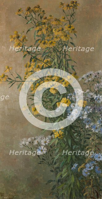Autumn Flowers, Helenium and New York Aster, 1910. Creator: Gunnar Wennerberg.