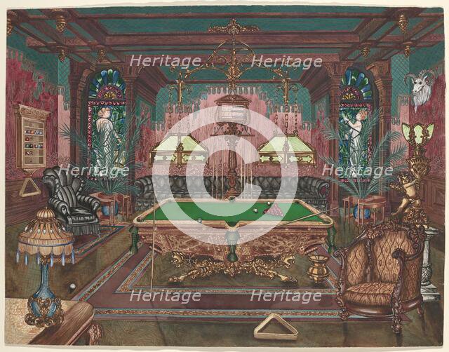 Pool Room, 1890, 1935/1942. Creator: Perkins Harnly.