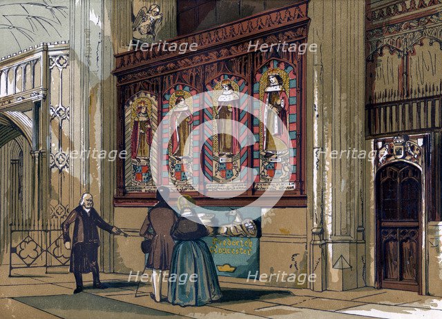 Painted screen, St George's Chapel, 19th century. Artist: Unknown