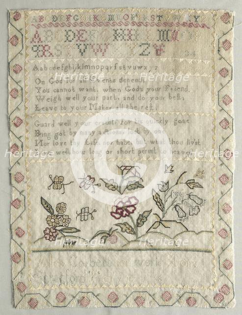 Sampler, February 17, 1755. Creator: Alles Corbett.