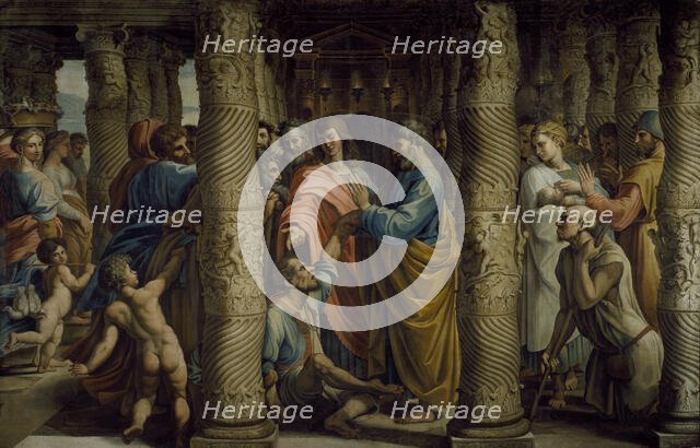 Peter and John curing the Lame Man, 1729-31. Creator: Sir James Thornhill.