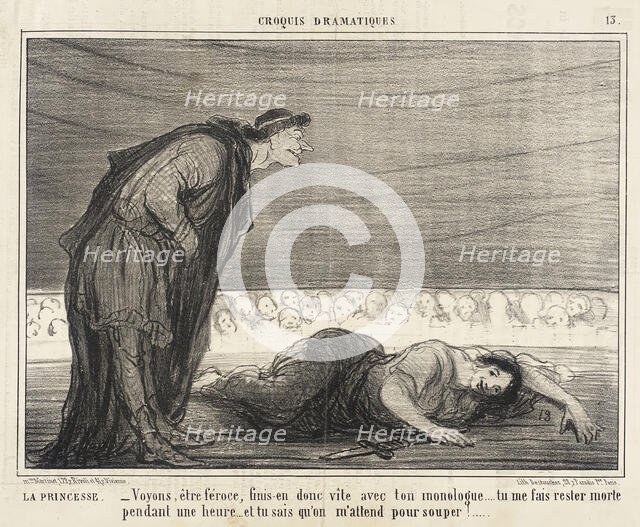 La Princesse. Voyons, être féroce, finis-en..., 1857. Creator: Honore Daumier.