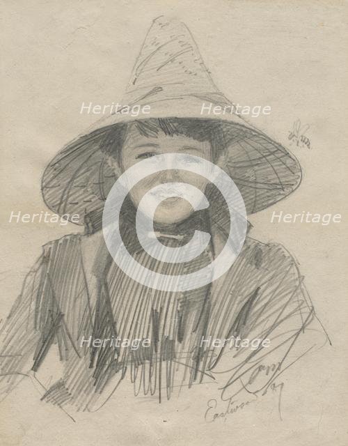 Ada Lymon (Woman in a Large Hat), 1887. Creator: Anders Zorn (Swedish, 1860-1920).