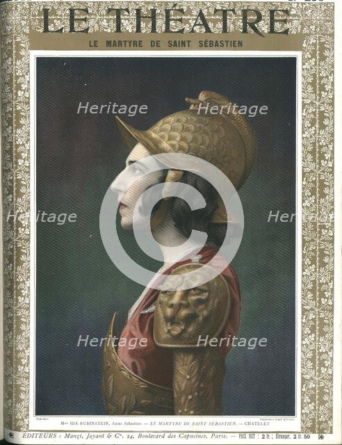 Ida Rubinstein as Saint Sebastián in "The Martyrdom of Saint Sebastián" at the Chatelet... , 1911. Creator: Anonymous.