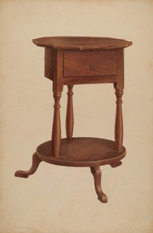 Bedside Table, 1940. Creator: Isidore Sovensky.